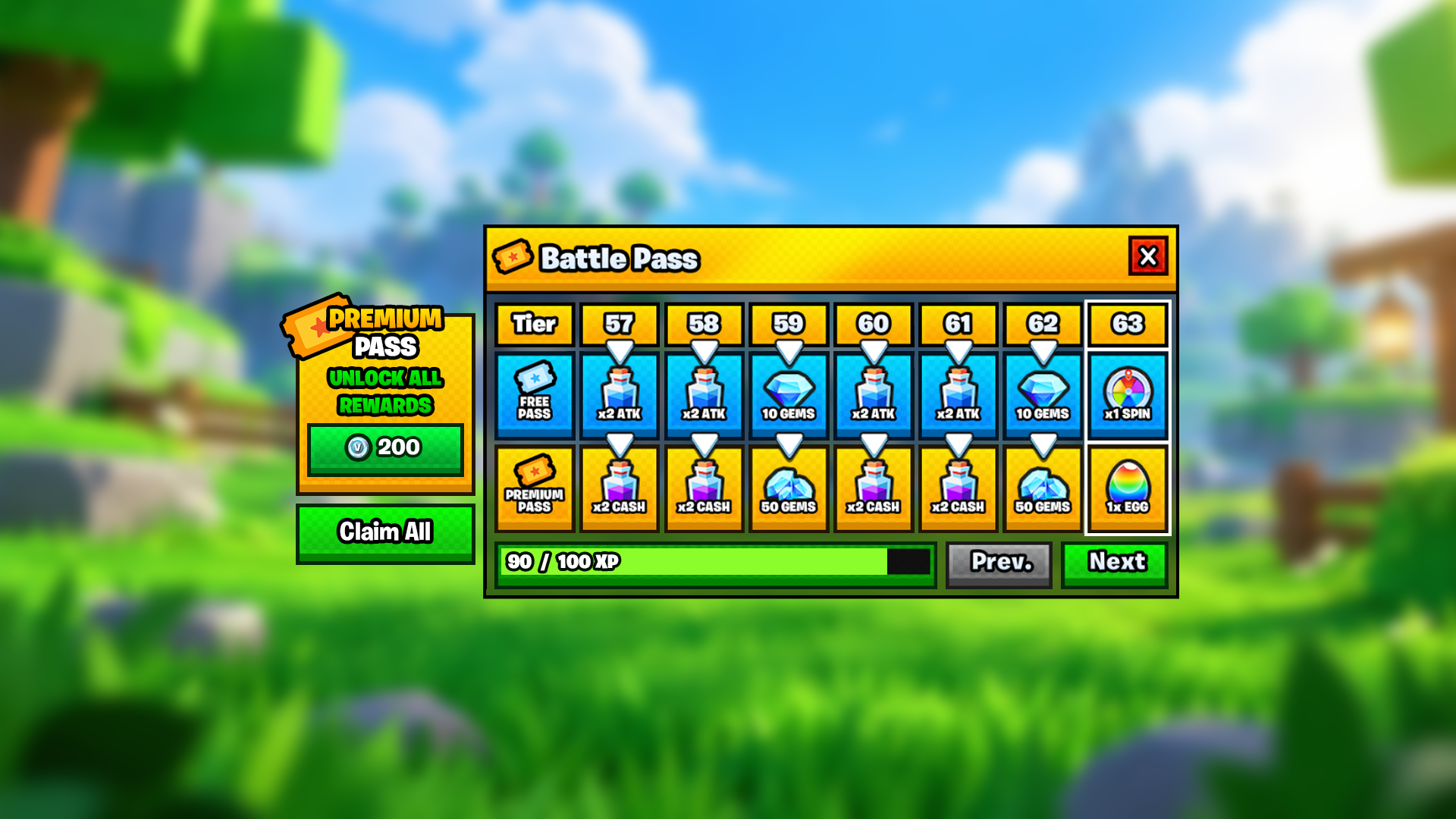 Premium Battle Pass (Toony) template preview